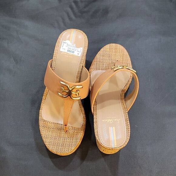 BRAND NEW SAM EDELMAN YARDLIE EMBLEM PLATFORM WEDGE SANDAL G1 - Picture 4 of 16